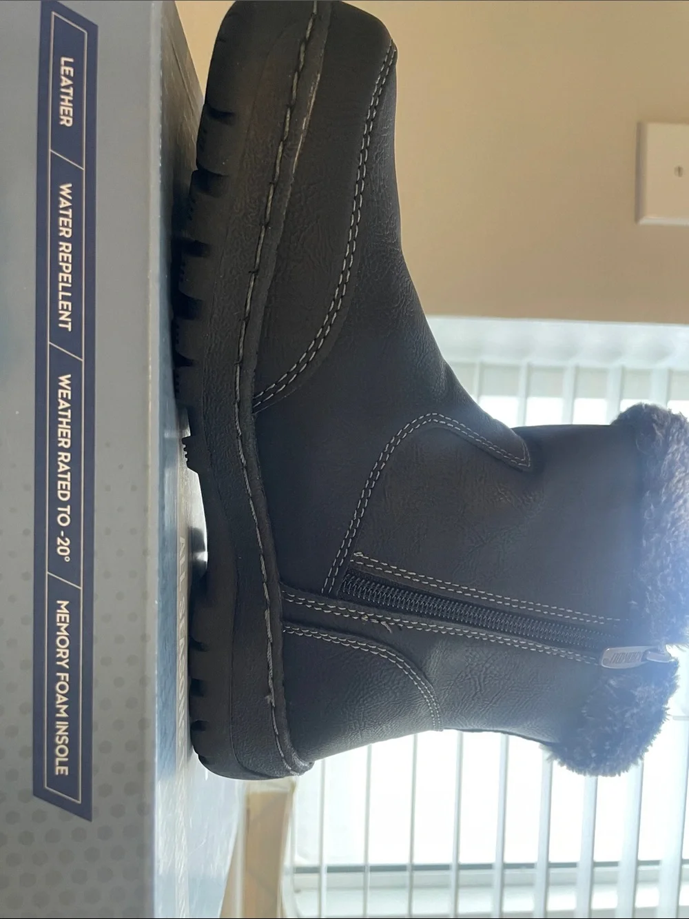 Women’s Black Winter Fur-Lined Zip Boots